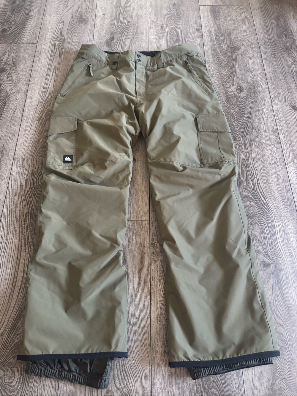 Quiksilver Men's Olive Cargo Snow Pants - Military Green